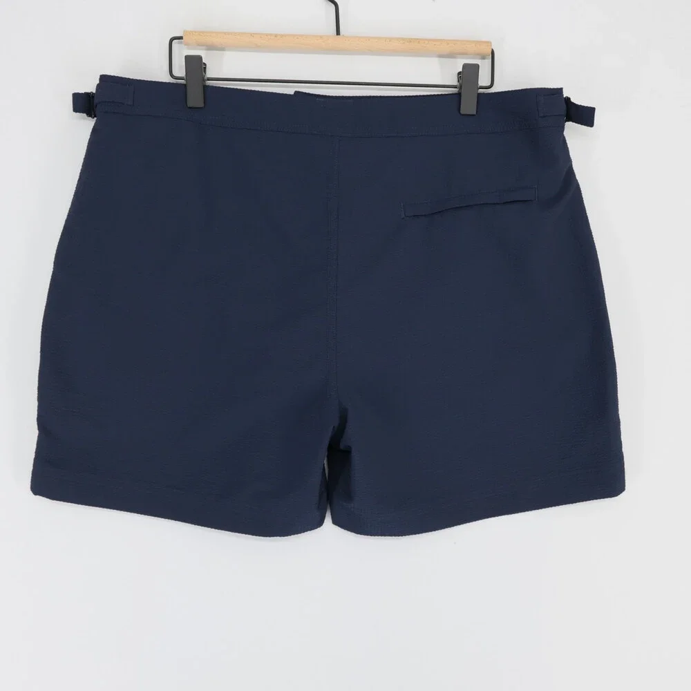 Swims Paloma Swim Shorts Mens 36 Navy Seersucker Tailored Side Adjuster